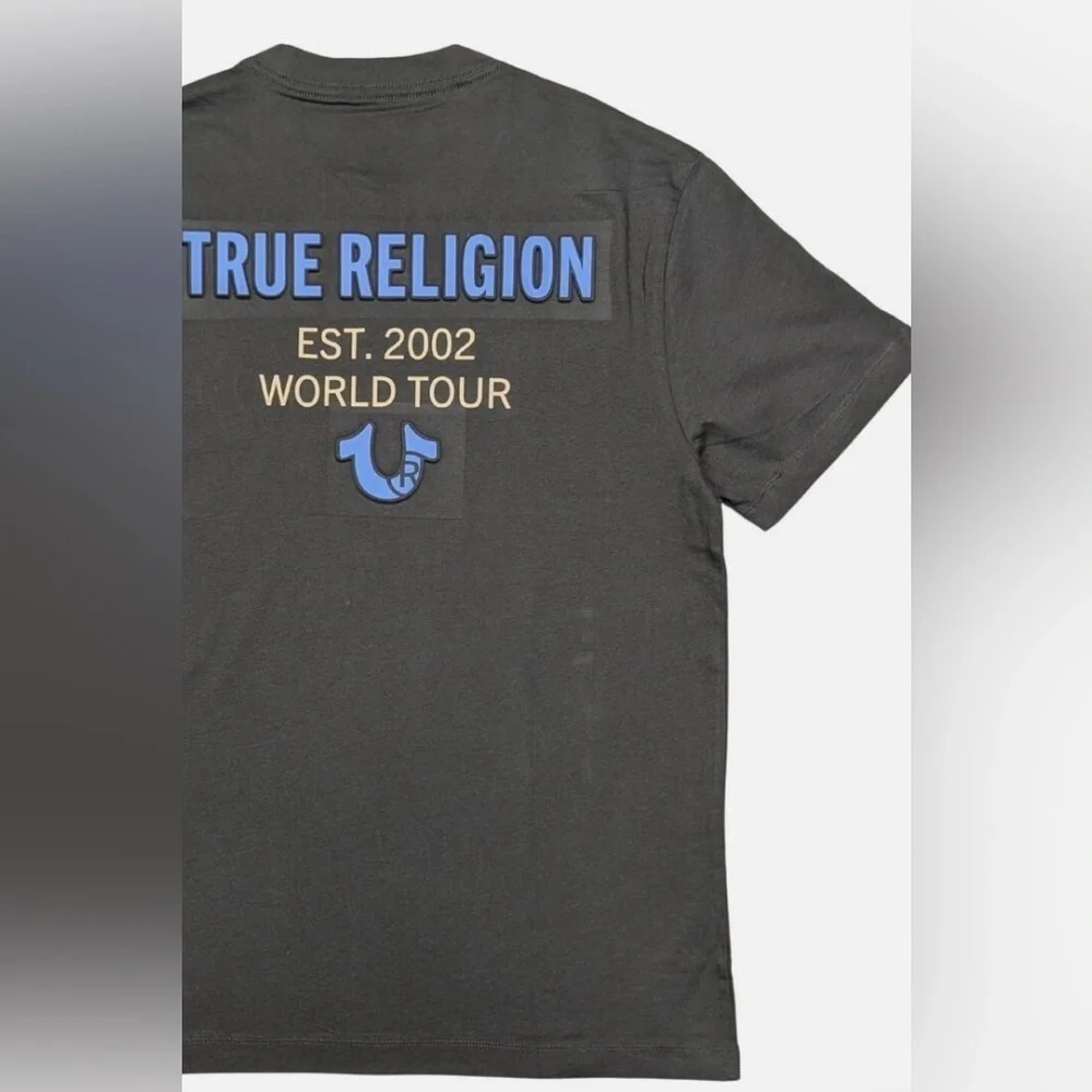 True Religion Grey Short Sleeve Tee with Logo XL